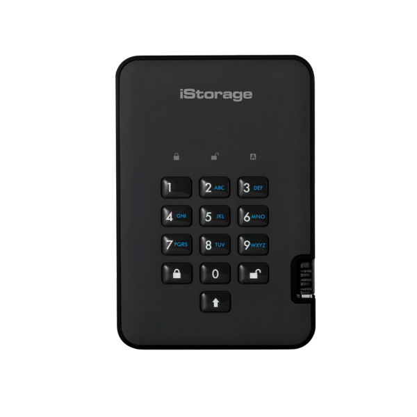 דיסק חיצוני מוצפן "2.5 iSTORAGE diskAshur2 2TB HDD USB 3.1 Black