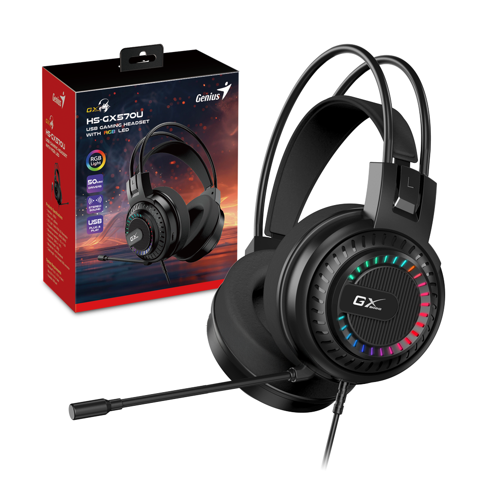 אוזניות גיימינג Genius HS-GX570U RGB USB