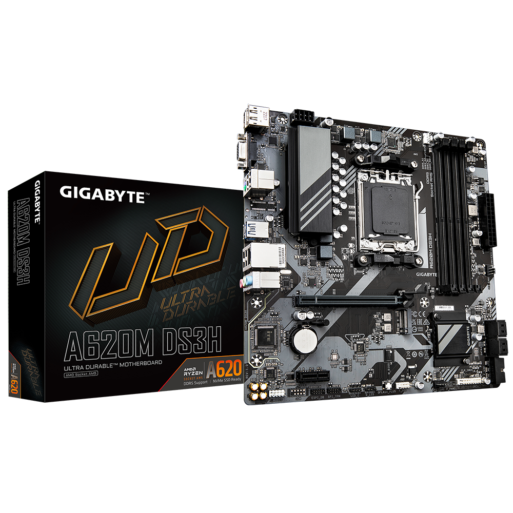 לוח למעבדי Gigabyte A620M DS3H DDR5 PCIE4.0 DP HDMI VGA AMD AM5