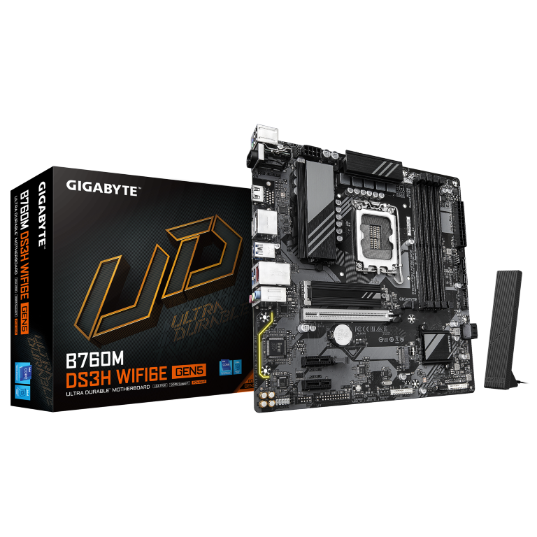 לוח אם Gigabyte B760M DS3H WF6E GEN5 Micro-Atx DDR5