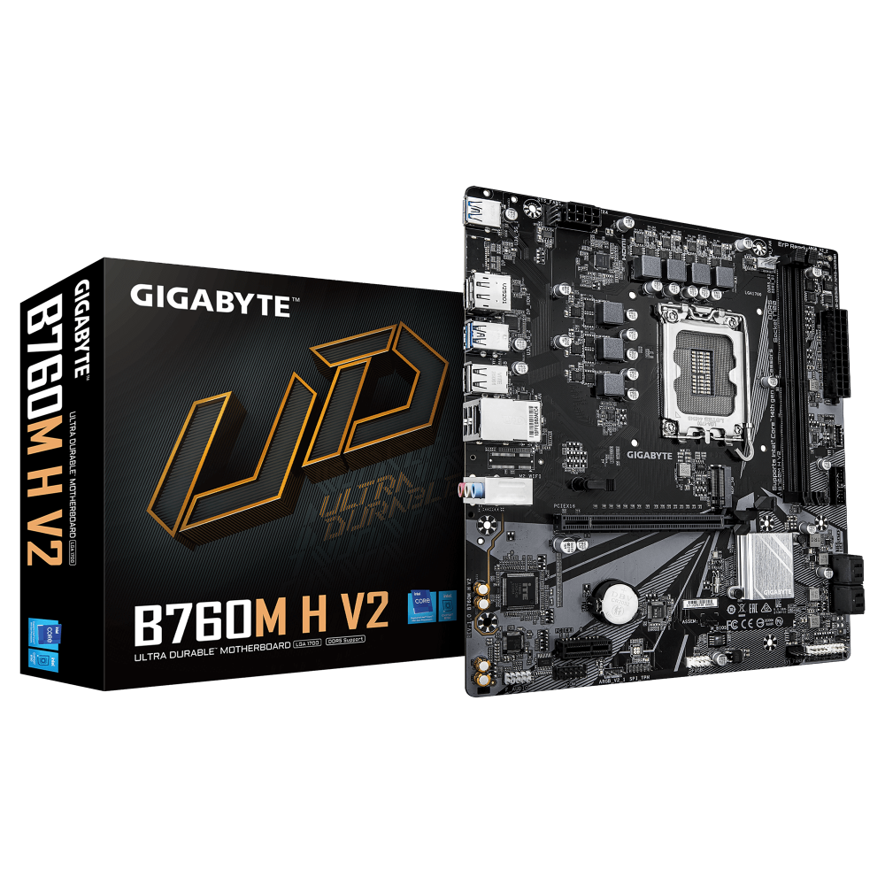 לוח למעבדי אינטל Gigabyte B760M H V2 DDR5 Micro Atx LGA1700
