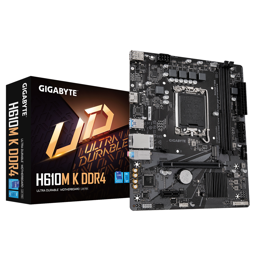 לוח אם GIGABYTE H610M K DDR4 M-ATX LGA1700 M.2 1GBE LAN
