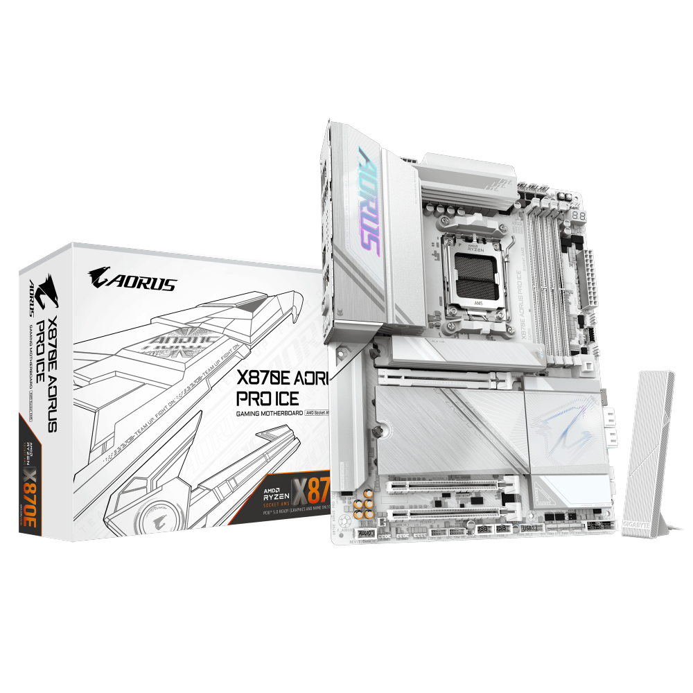 לוח אם GIGABYTE X870E AORUS PRO ICE ATX DDR5 WIFI7 AM5 2.5GBE LAN