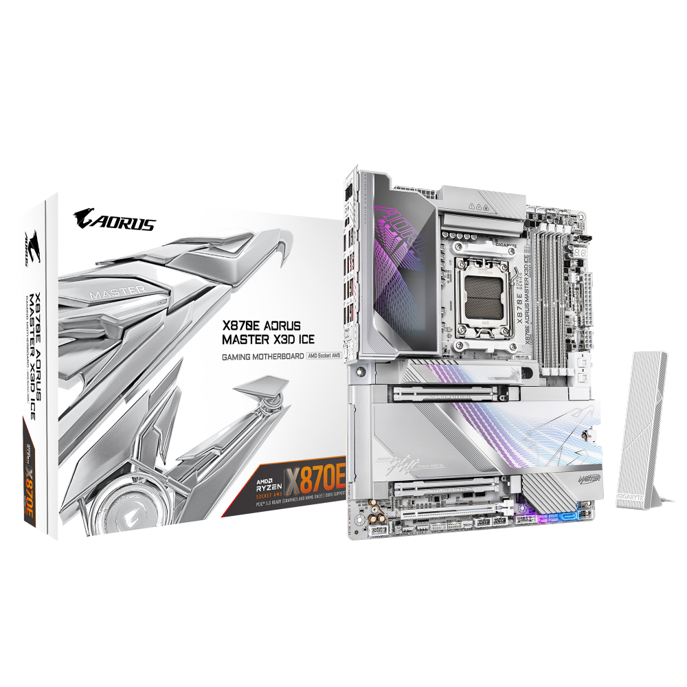 לוח אם GIGABYTE X870E AORUS MASTER X3D ICE WIFI7 ATX BT 10GBE