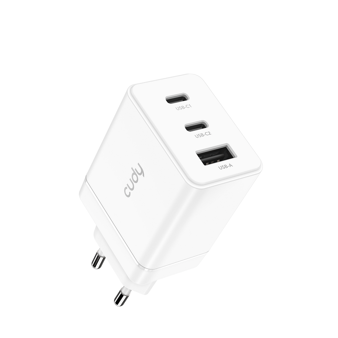 מטען GaN Cudy CH67_EU ‏67W עם 2 יציאות USB-C ו-USB-A