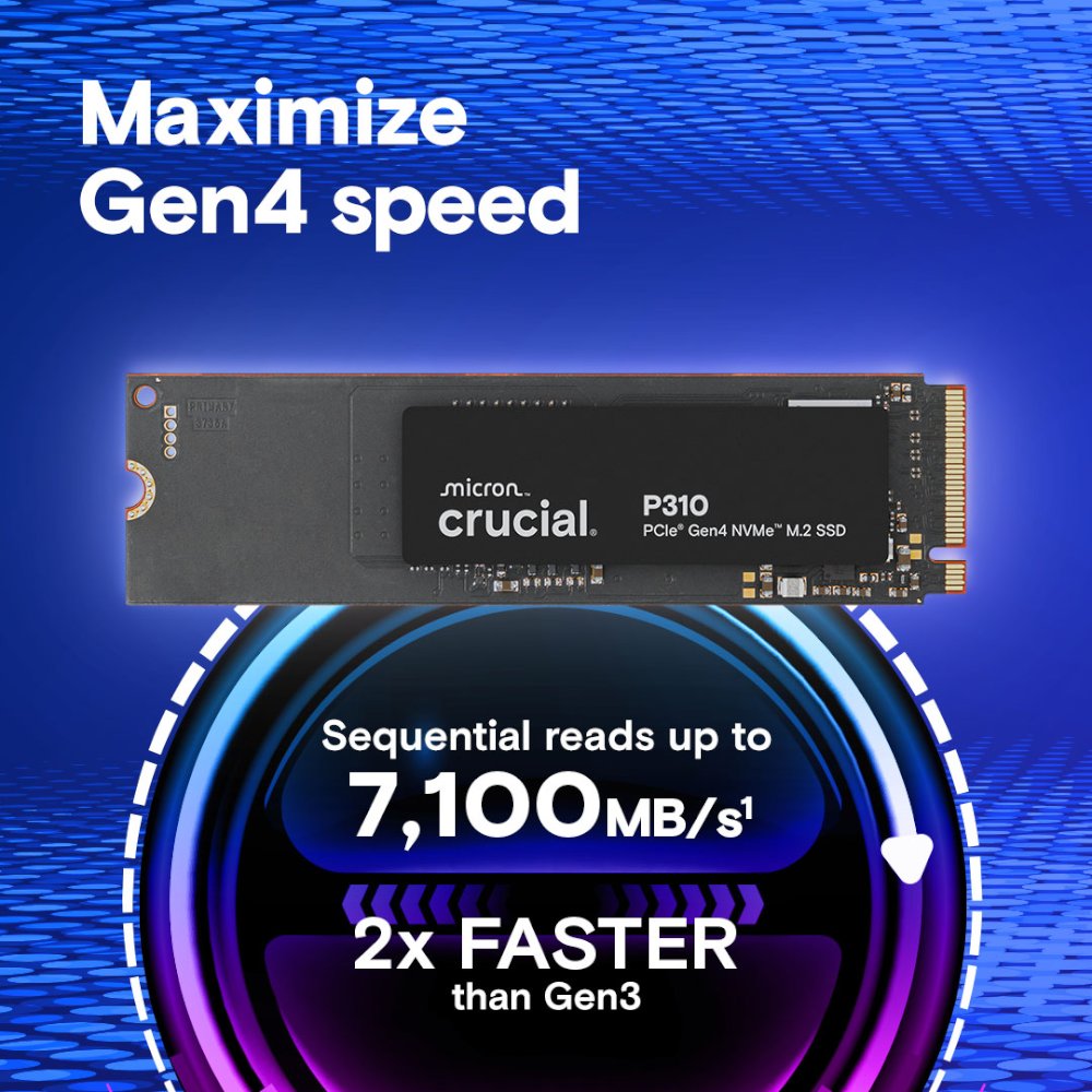 דיסק פנימי Crucial P310 500GB PCIe Gen4 NVMe 2280 M.2