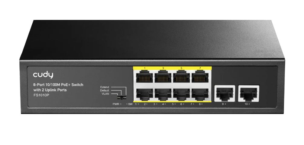 מתג PoE+ Cudy FS1010P-IL ‏8-Port Fast Ethernet + 2 Uplink ‏120W