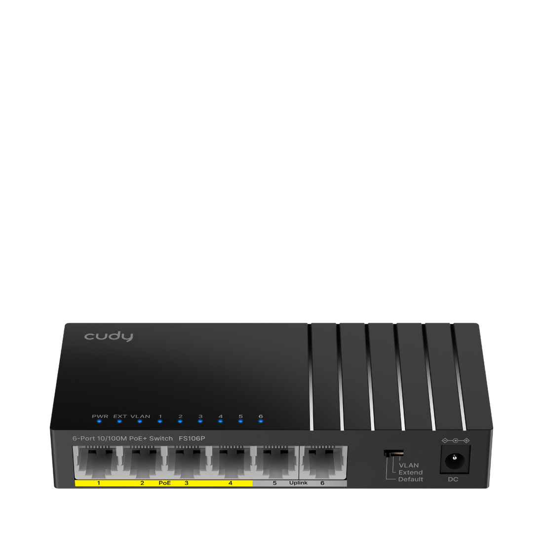 מתג PoE+ Cudy FS106P ‏6-Port Fast Ethernet עם ספק כוח ‏36W