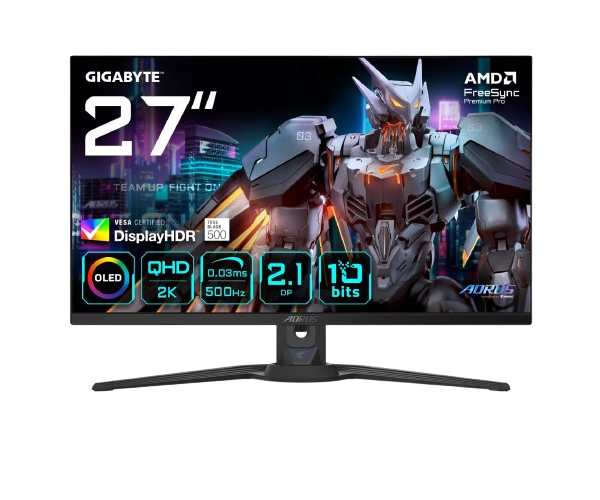 מסך GIGABYTE AORUS FO27Q5P 27 2K QD-OLED 0.03ms 500Hz HDR USB KVM