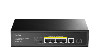 מתג PoE+ Cudy GS1005PTS1 ‏5-Port Gigabit + SFP ‏120W