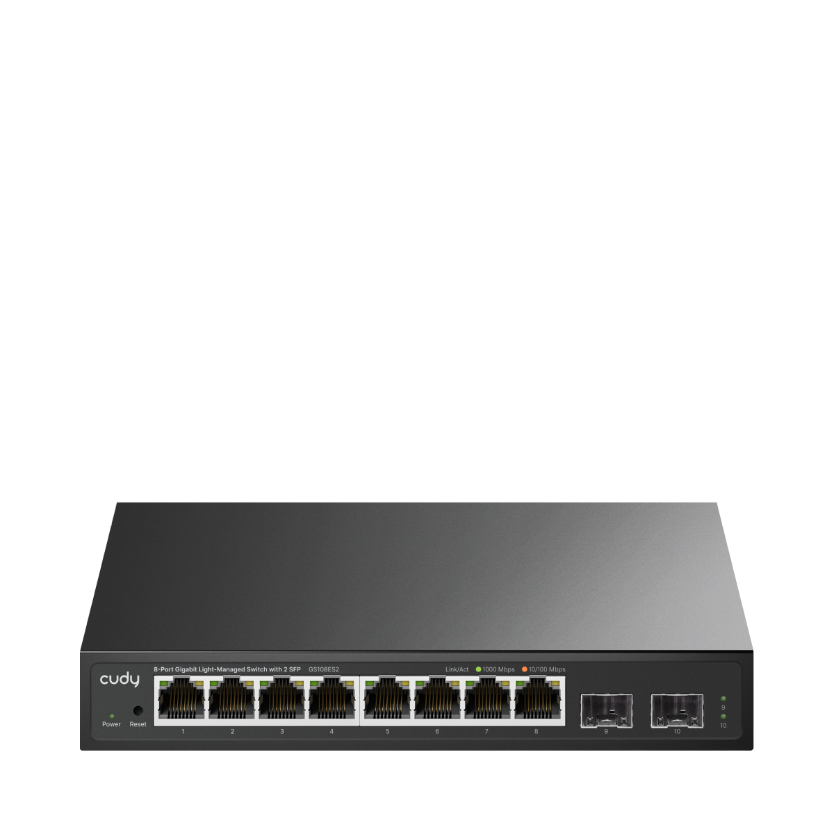 מתג PoE+ מנוהל Cudy GS1010PS2 V2.0 ‏8-Port Gigabit + 2 Uplink + 2 SFP