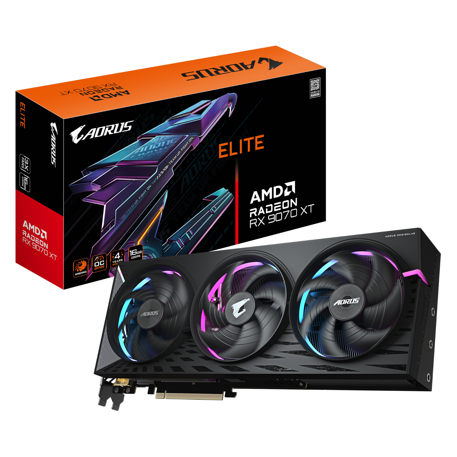 כרטיס מסך GIGABYTE AORUS Radeon RX9070 XT ELITE 16G