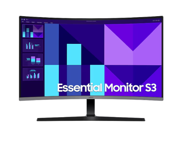 מסך קעור Samsung 32 S3 Essential Monitor FHD 100Hz 4Ms VA Black